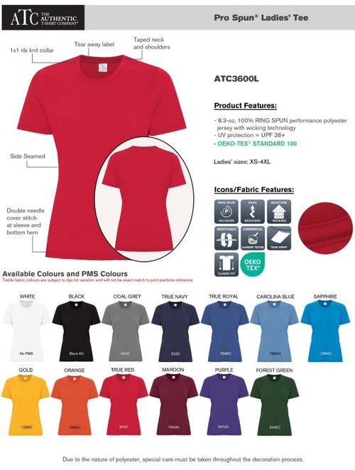 ATC Pro Spun Ladies' Tee - ATC3600L - Spruce View