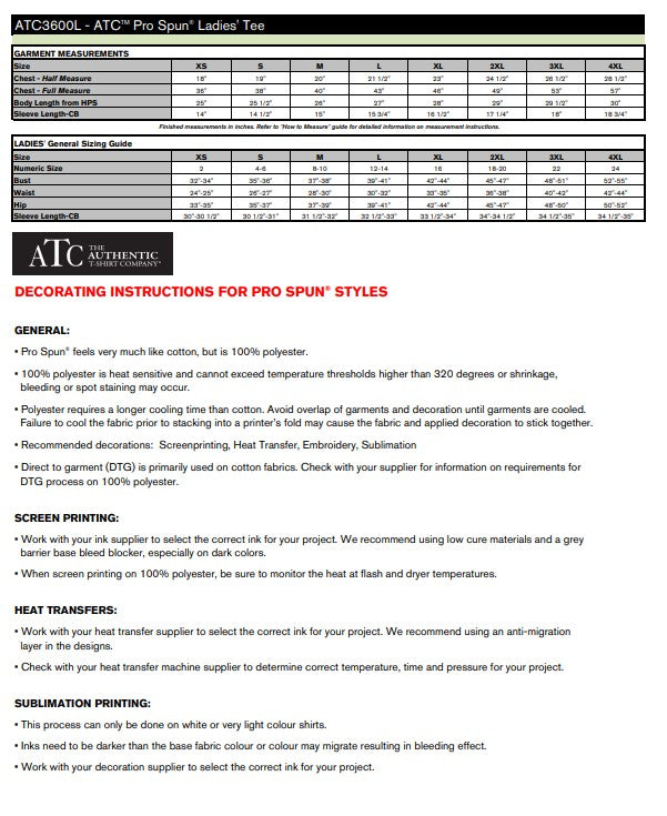 ATC Pro Spun Ladies' Tee - ATC3600L - Spruce View