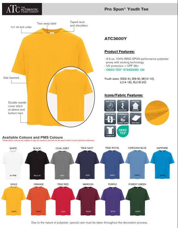 ATC Pro Spun Youth Tee - ATC3600Y - Spruce View