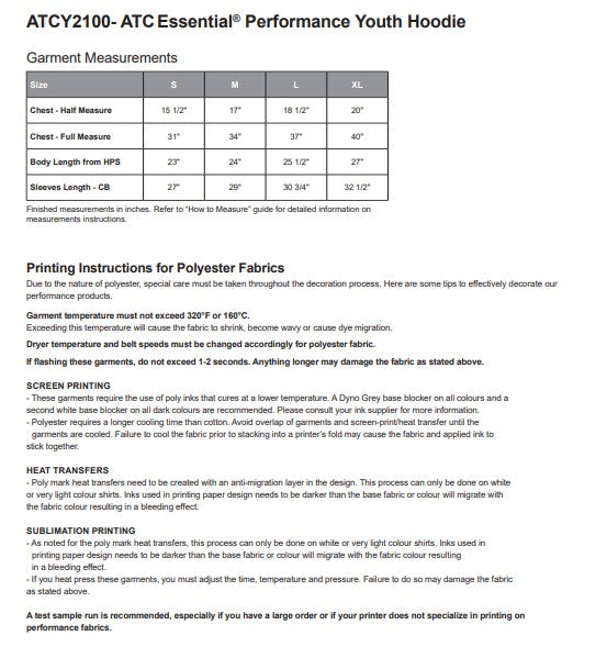 ATC Essential Performance Youth Hoodie - ATCY2100 - Spruce View