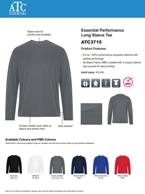 ATC Essential Adult Performance Long Sleeve Tee - ATC3715 - Spruce View