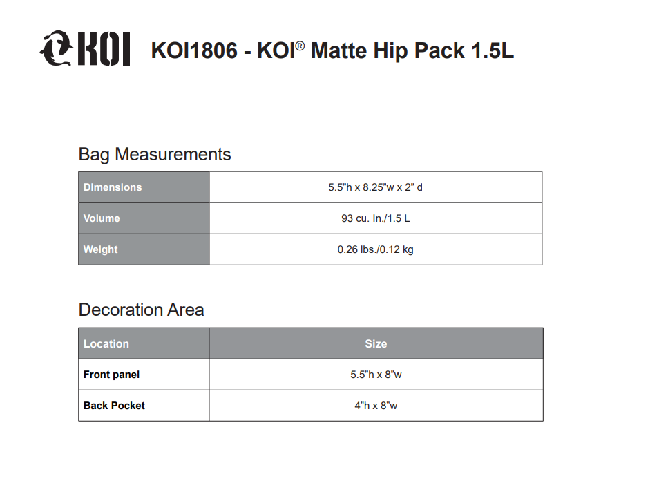 Teacher Hip Pack - 1.5L KOI1806