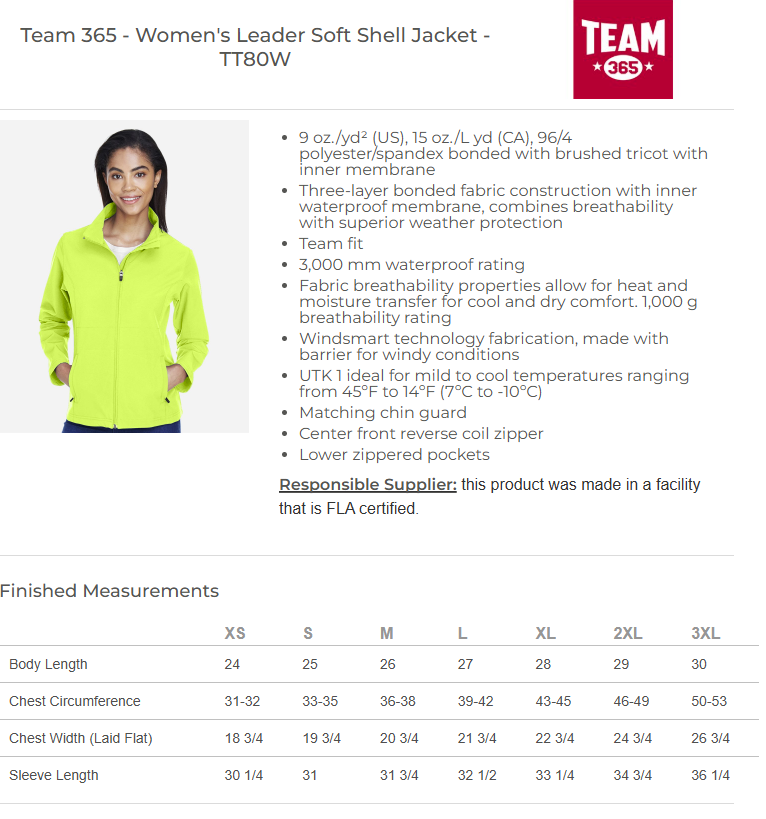 Women's Soft Shell Jacket - TT80W - Rose City