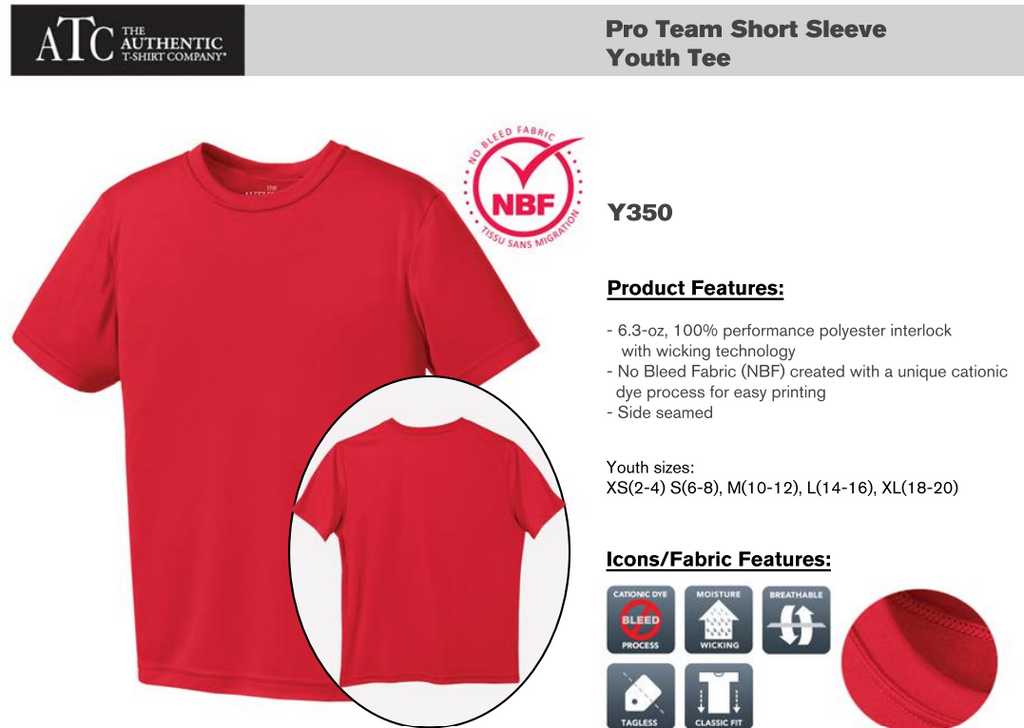 ATC™ PRO TEAM SHORT SLEEVE YOUTH TEE - Y350 - Sylvan Lake