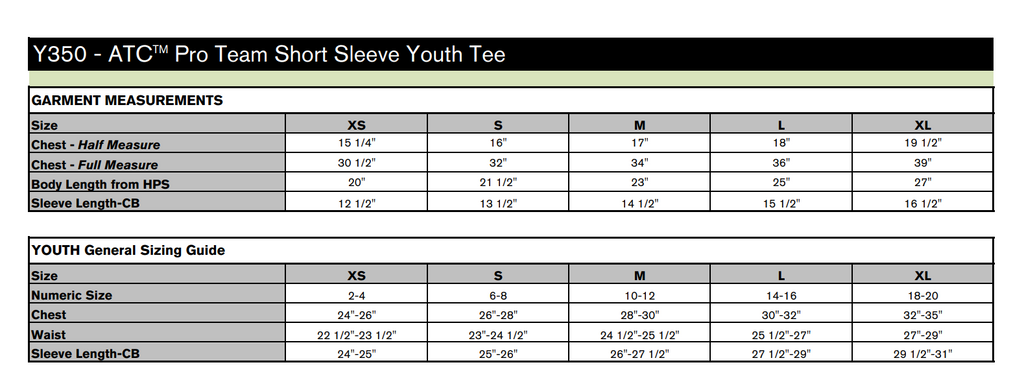 ATC™ PRO TEAM SHORT SLEEVE YOUTH TEE - Y350 - Sylvan Lake
