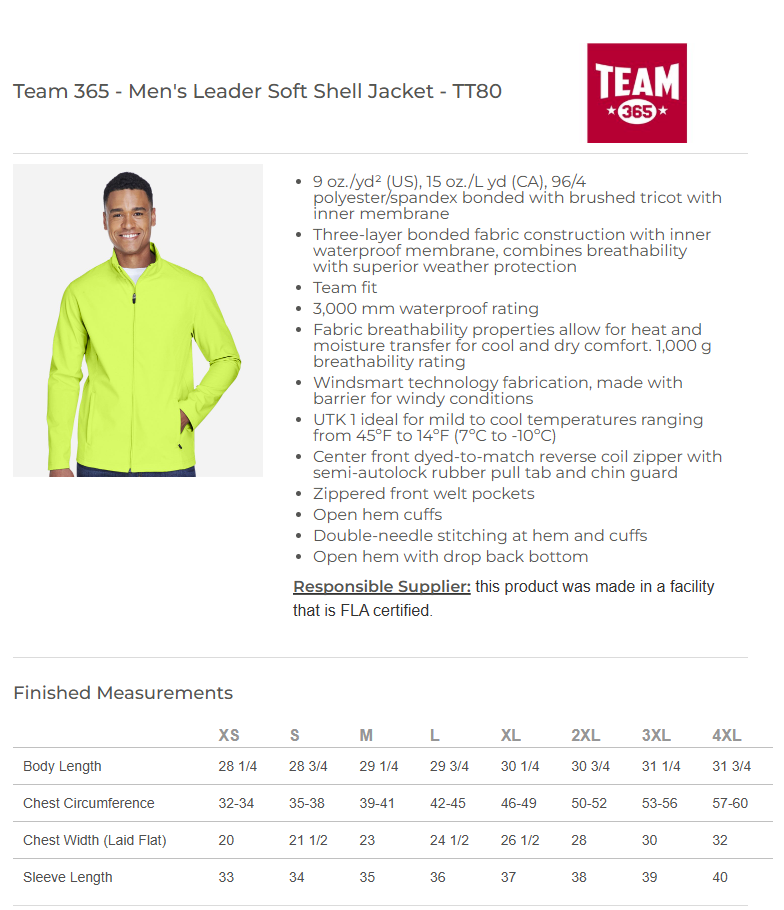 Men's Soft Shell Jacket - TT80 - Rose City